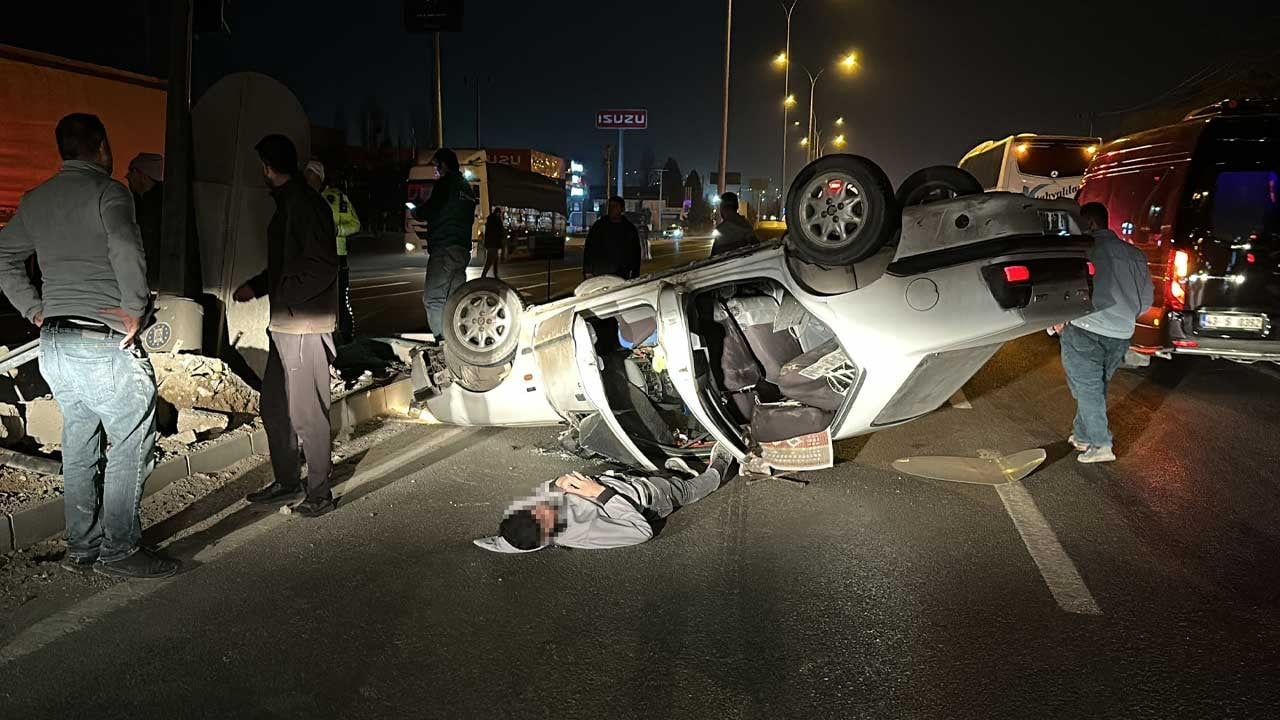 Kütahya’da takla otomobilin sürücüsü yaralandı