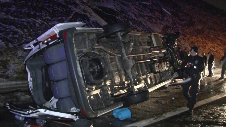 Kuzey Marmara Otoyolunda kar kazası