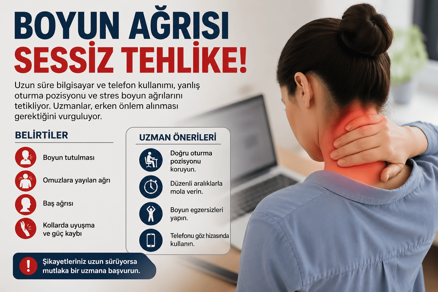 Saatlerce Ekrana Bakanlar Dikkat! Boyun Alarm Veriyor