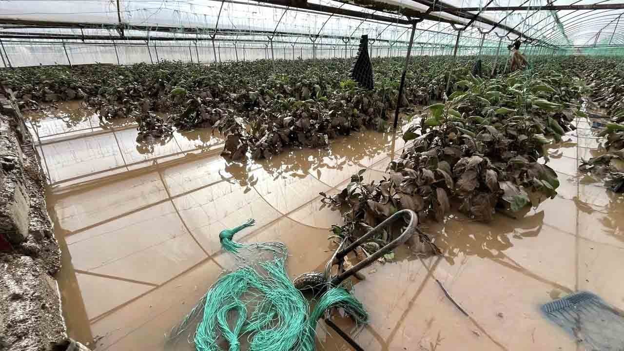 Sağanak sele döndü: Antalya’da evler ve seralar zarar gördü