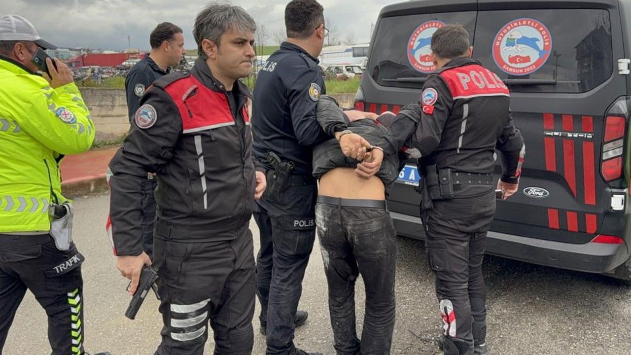 Samsun'da film gibi kovalamaca! Araçtan bakın kimler çıktı