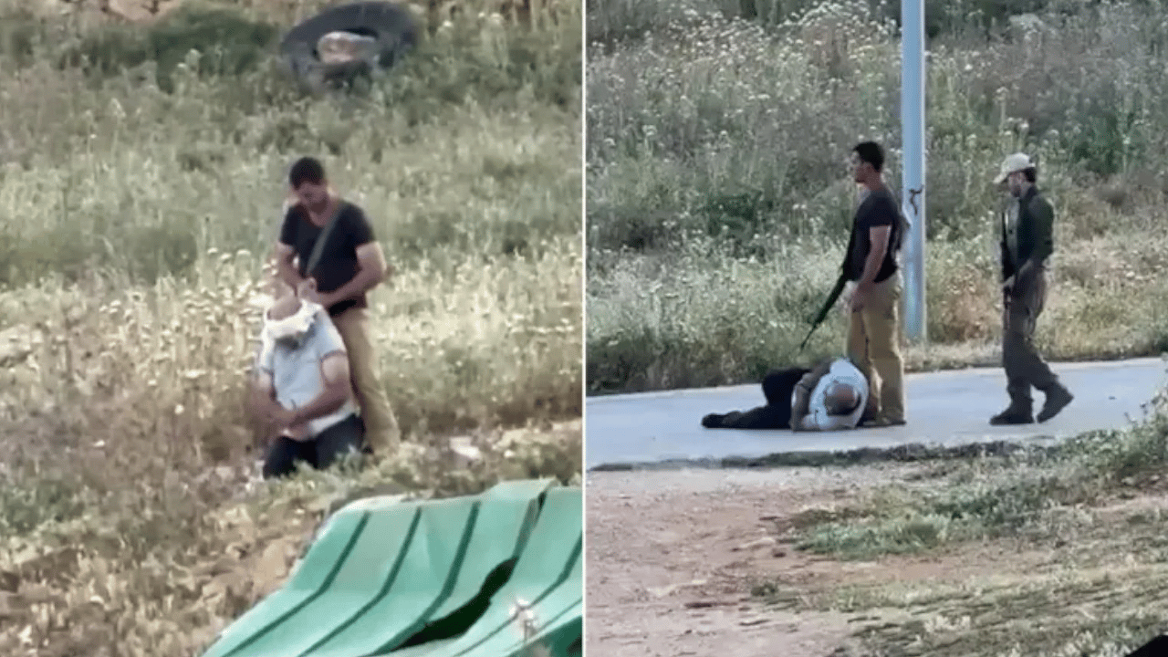 Sivil silahlı Yahudiler Filistinli bir çiftçiyi bağlayıp darbetti
