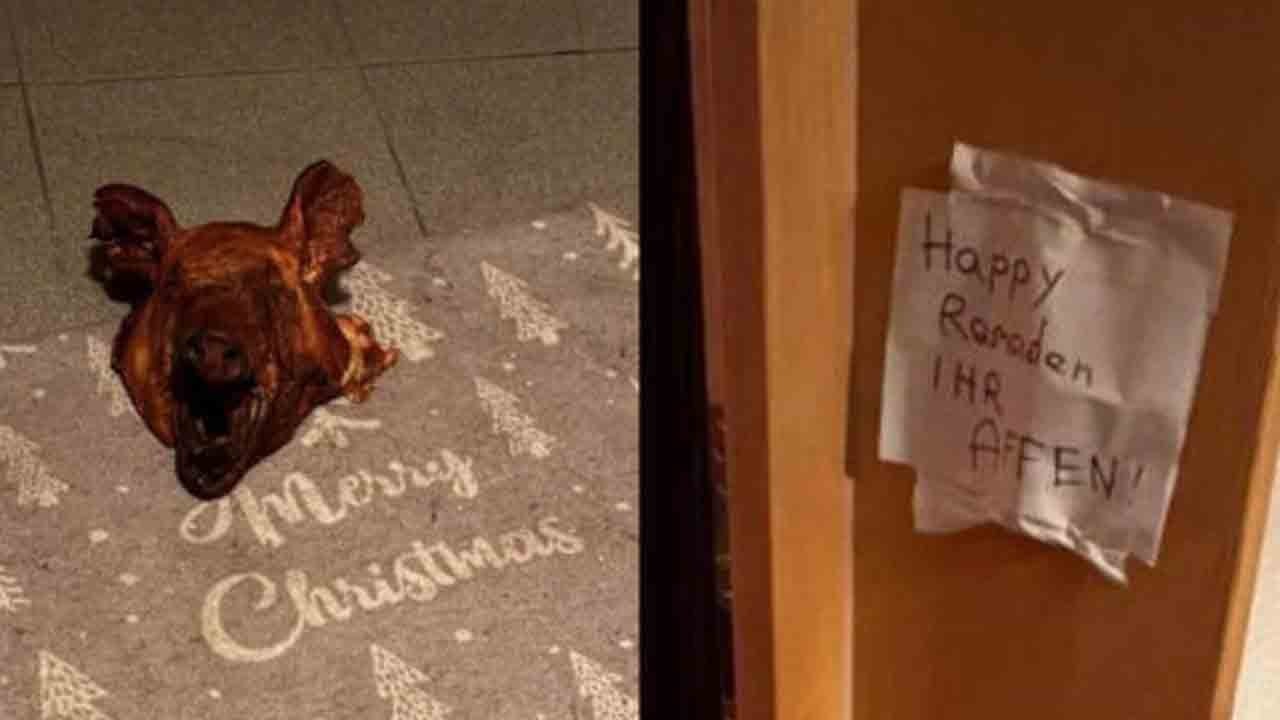 Türk aileye ırkçı saldırı: Evlerinin önüne domuz kafası bırakıldı