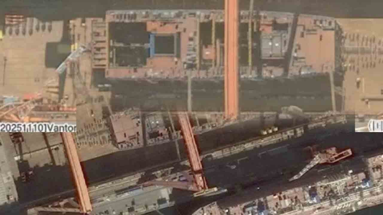 Uydu fotoğrafları ele verdi: Çin ilk nükleer uçak gemisini inşa ediyor