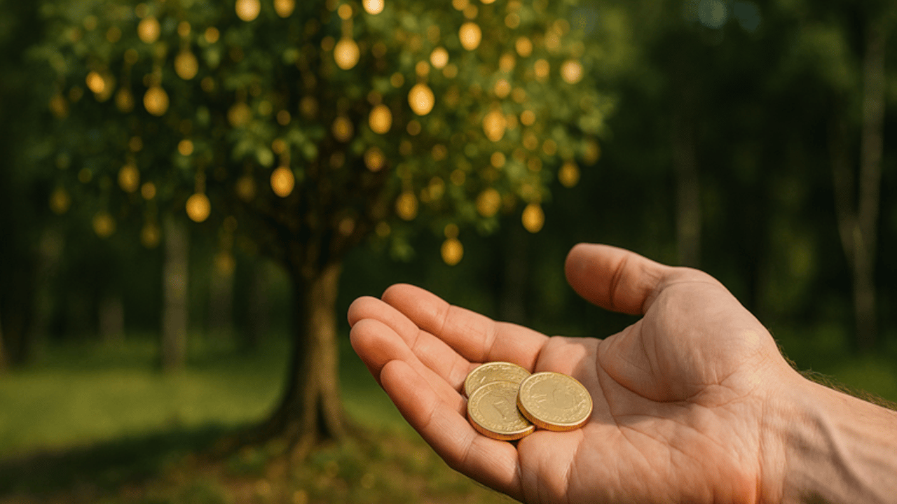 Yolda görenler çok şaşkın: Bu ağaç yapraklarından altın veriyor!