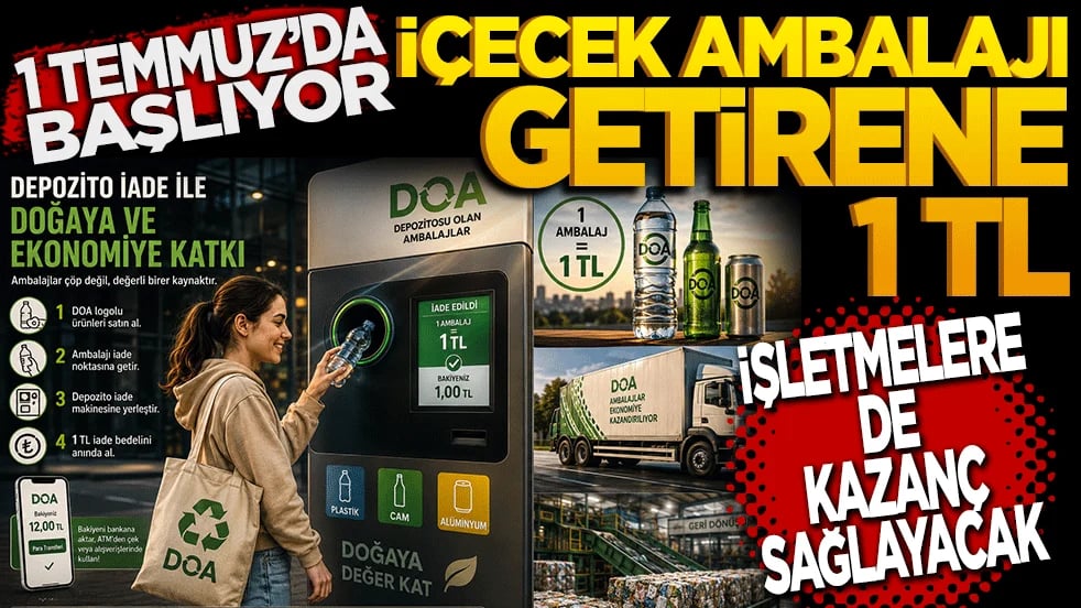 1 Temmuz'da Başlıyor! İçecek Ambalajını Getirene 1 TL İade