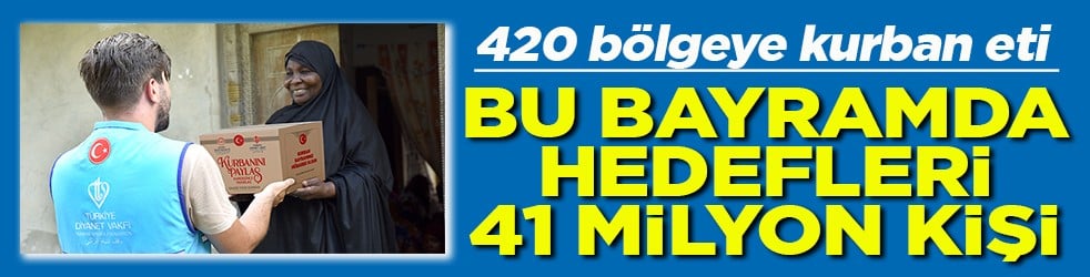 420 bölgeye kurban eti Bu bayramda hedefleri 41 milyon kişi
