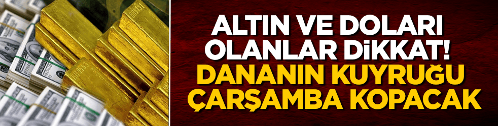 Altın ve doları olanlar dikkat! Dananın kuyruğu çarşamba günü kopacak
