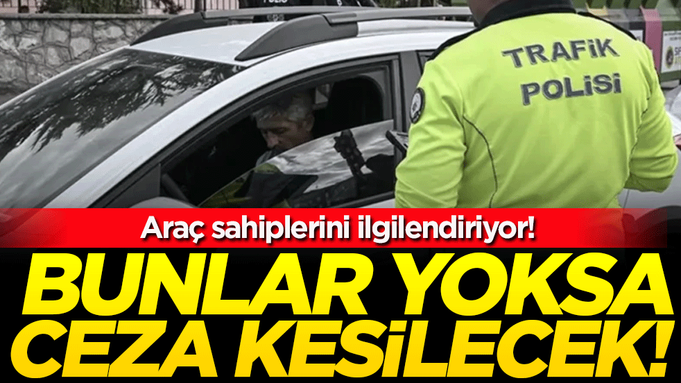 Araç sahiplerini ilgilendiriyor: Bunlar yoksa ceza kesilecek!