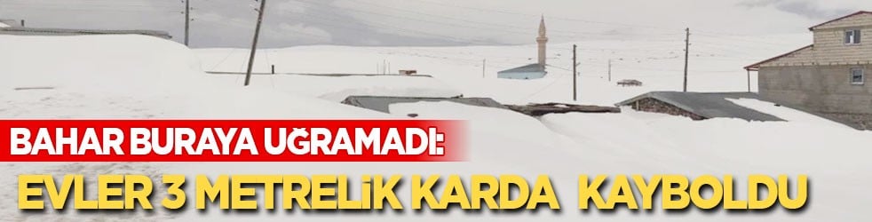Bahar buraya uğramadı: 3 metrelik karda evler kayboldu