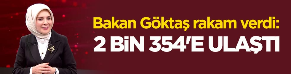 Bakan Göktaş rakam verdi: 2 bin 354'e ulaştı