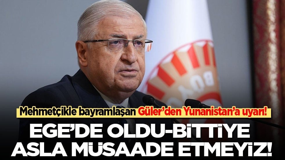 Mehmetçikle bayramlaşan Bakan Güler'den Yunanistan'a uyarı: Ege’de oldu-bittiye asla müsaade etmeyiz!