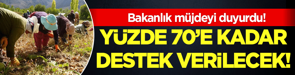 Bakanlık müjdeyi duyurdu: Yüzde 70'e kadar destek verilecek!