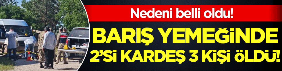Barış yemeğinde 3 kişi öldü! Nedeni belli oldu!