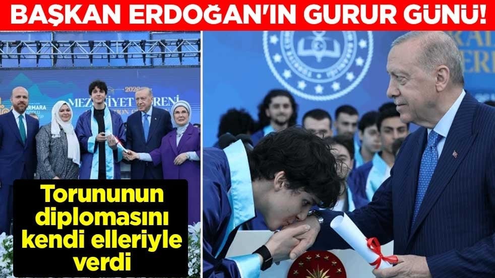 Başkan Erdoğan'ın gurur günü! Torununun diplomasını kendi elleriyle verdi