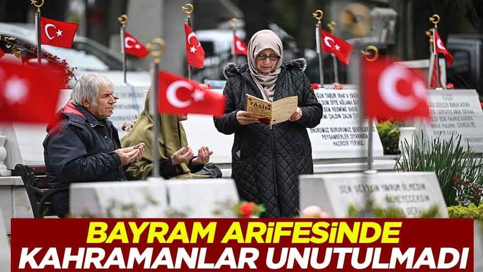 Bayram arifesinde kahraman şehitlerimiz unutulmadı