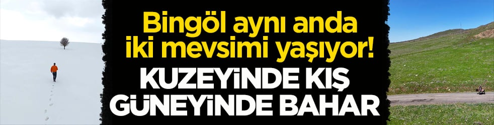 Bingöl aynı anda iki mevsimi yaşıyor! Kuzeyinde kış, güneyinde bahar