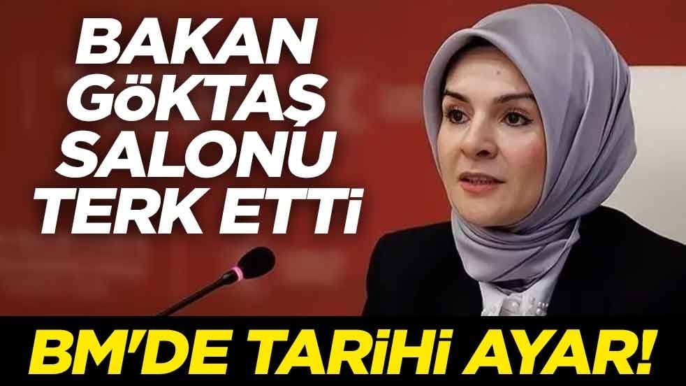 Birleşmiş Milletler'de tarihi ayar! Bakan Göktaş salonu terk etti