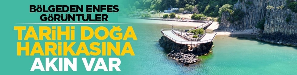 Bölgeden enfes görüntüler: Tarihi doğa harikasına akın var