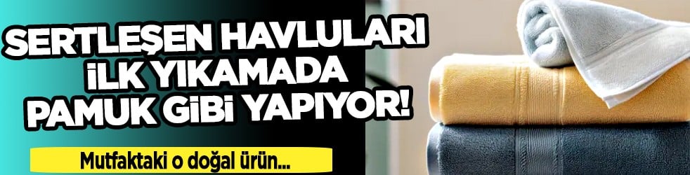 Bu yöntem kesin çözüm: Sertleşen havluları ilk yıkamada pamuk gibi yapıyor!