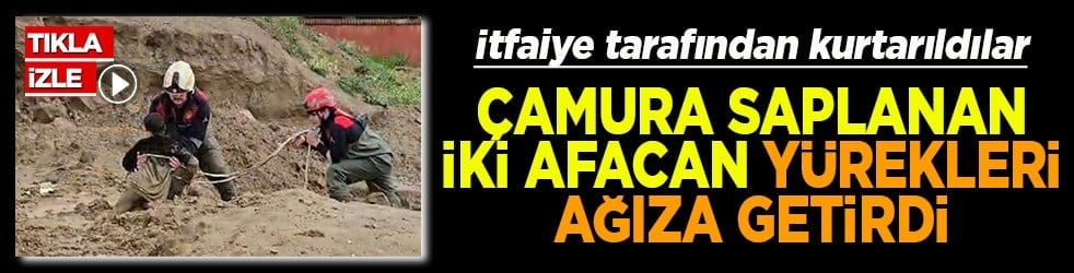 Çamura saplanan iki afacan yürekleri ağıza getirdi