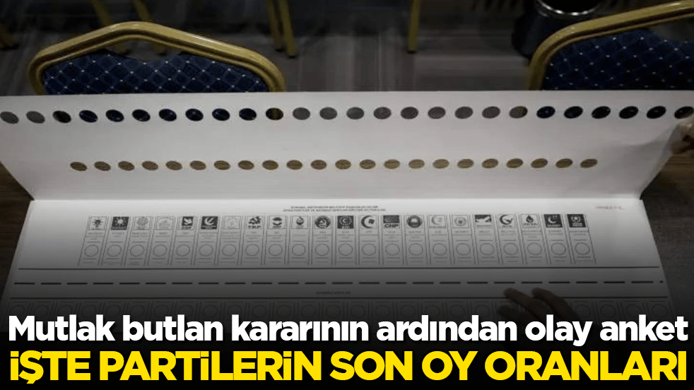 CHP’deki mutlak butlan kararının ardından olay anket! İşte partilerin son oy oranları