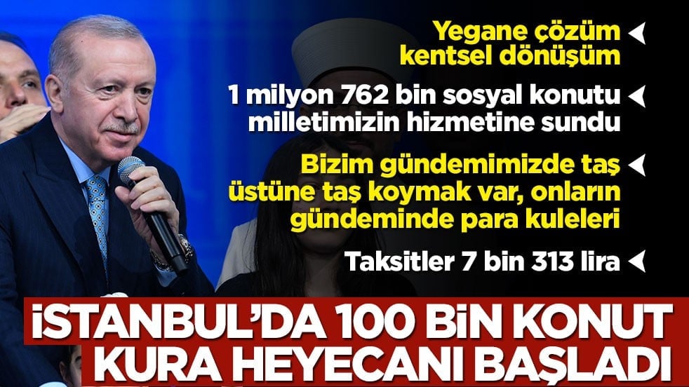 Cumhurbaşkanı Erdoğan, İstanbul "Ev Sahibi Türkiye" Sosyal Konut Kura Çekim Töreni'nde konuştu