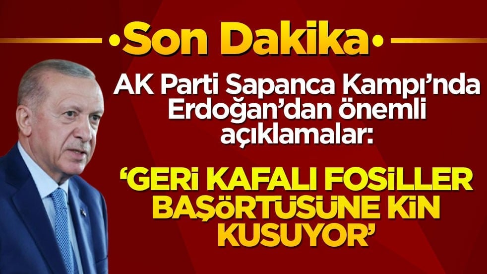 Cumhurbaşkanı Erdoğan'dan başörtüsü karşıtlarına tepki: Geri kafalı fosiller