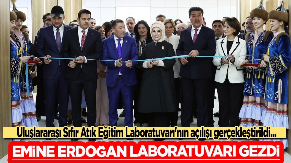 Cumhurbaşkanı Recep Tayyip Erdoğan'ın eşi Emine Erdoğan Kazakistan'da açılışta...