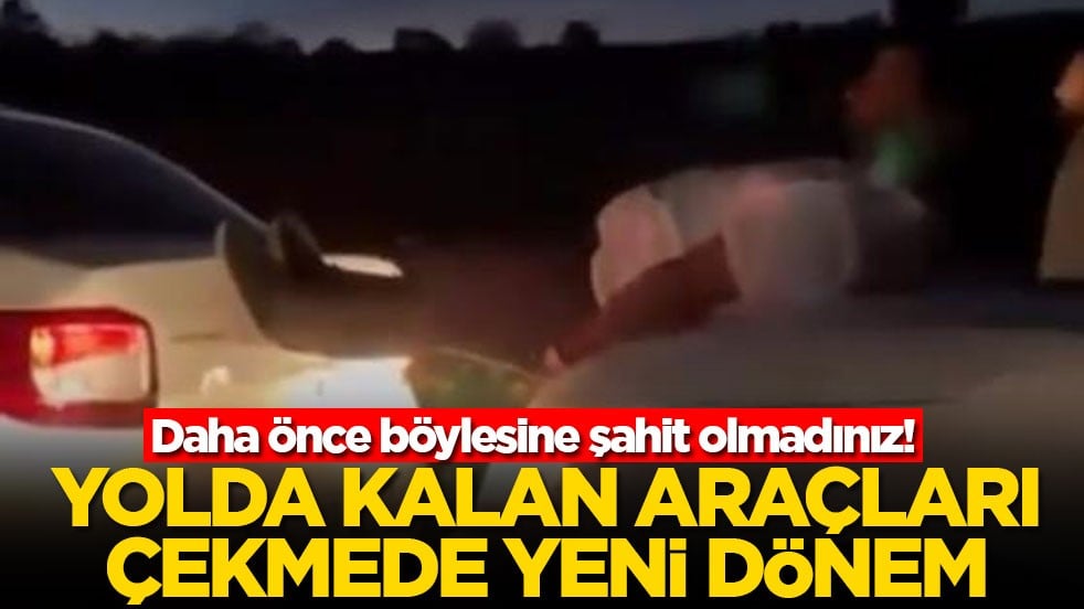 Daha önce böylesine şahit olmadınız! Yolda kalan araçları çekmede yeni dönem