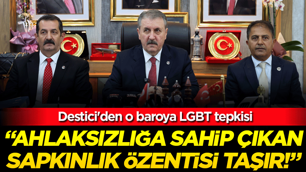 Destici'den o baroya LGBT tepkisi: 'Ahlaksızlığa sahip çıkan sapkınlık özentisi taşır'