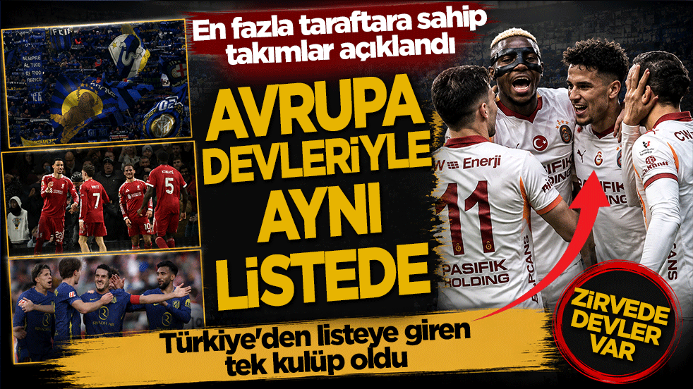 Dünyada en fazla taraftara sahip takımları açıklandı! Türkiye'den listeye giren tek kulüp oldu