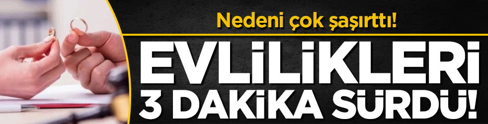 Evlilikleri 3 dakika sürdü! Nedeni çok şaşırttı!