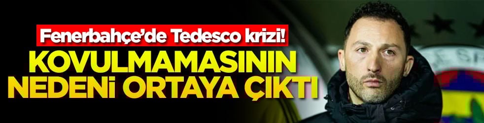 Fenerbahçe’de Tedesco krizi! Kovulmamasının nedeni ortaya çıktı