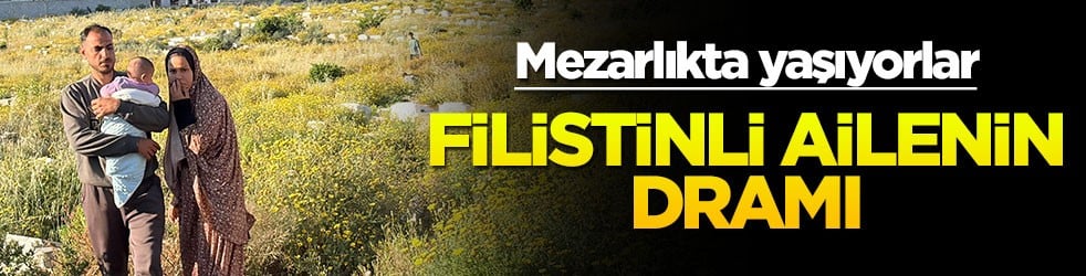 Filistinli ailenin dramı... Mezarlıkta yaşıyorlar!