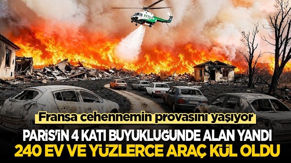 Fransa cehennemin provasını yaşıyor: Paris'in 4 katı büyüklüğünde alan yandı, en az 240 ev ve yüzlerce araç kül oldu