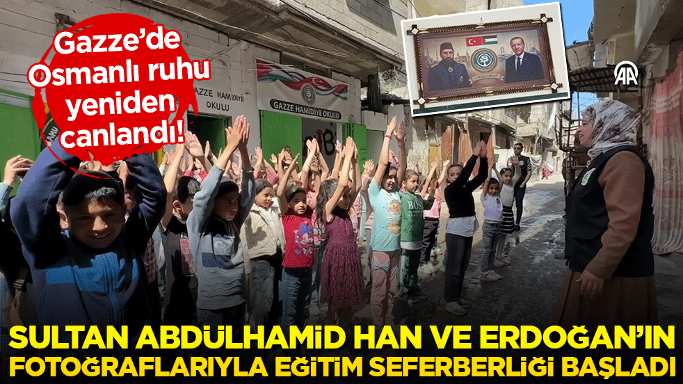 Gazze’de Osmanlı ruhu yeniden canlandı! Sultan Abdülhamid Han ve Erdoğan’ın fotoğraflarıyla eğitim seferberliği başladı!