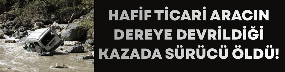 Giresun'da hafif ticari aracın dereye devrildiği kazada sürücü öldü