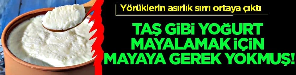 Gündeme oturacak sır ortaya çıktı... Taş gibi yoğurt mayalamak için mayaya gerek yokmuş!