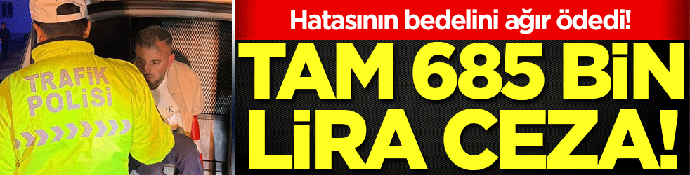 Hatasının bedelini ağır ödedi: Tam 685 bin lira ceza!