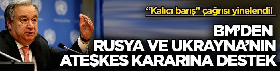 "Kalıcı barış" çağrısı yinelendi! BM’den Rusya ve Ukrayna’nın ateşkes kararına destek