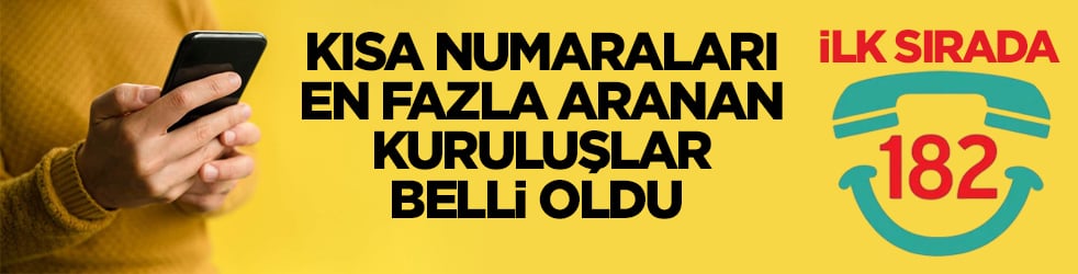 Kısa numaraları en fazla aranan kuruluşlar belli oldu! İlk sırada 182 var