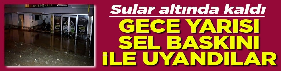 Koca ilçe sular altında kaldı Gece yarısı sel baskını ile uyandılar