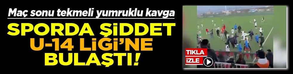 Maç sonu tekmeli yumruklu kavga Sporda şiddet U-14 Ligi'ne bulaştı