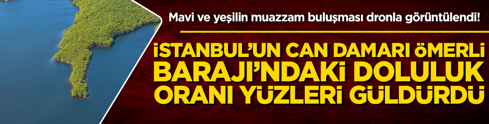 Mavi ve yeşilin muazzam buluşması dronla görüntülendi! İstanbul’un can damarı Ömerli Barajı’ndaki doluluk oranı yüzleri güldürdü!