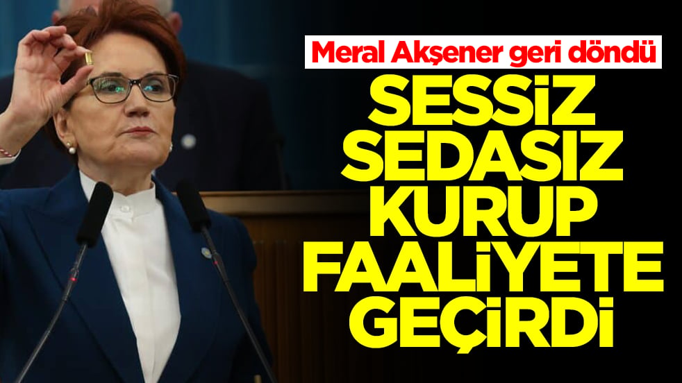 Meral Akşener geri döndü: Sessiz sedasız kurup faaliyete geçirdi