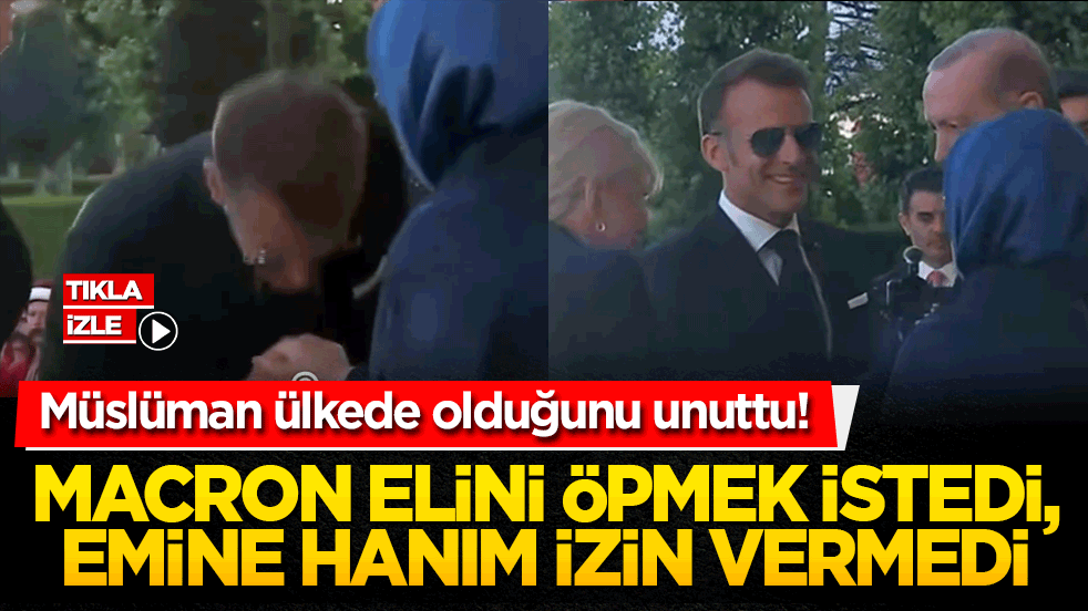 Müslüman ülkede olduğunu unuttu! Macron elini öpmek istedi, Emine hanım izin vermedi