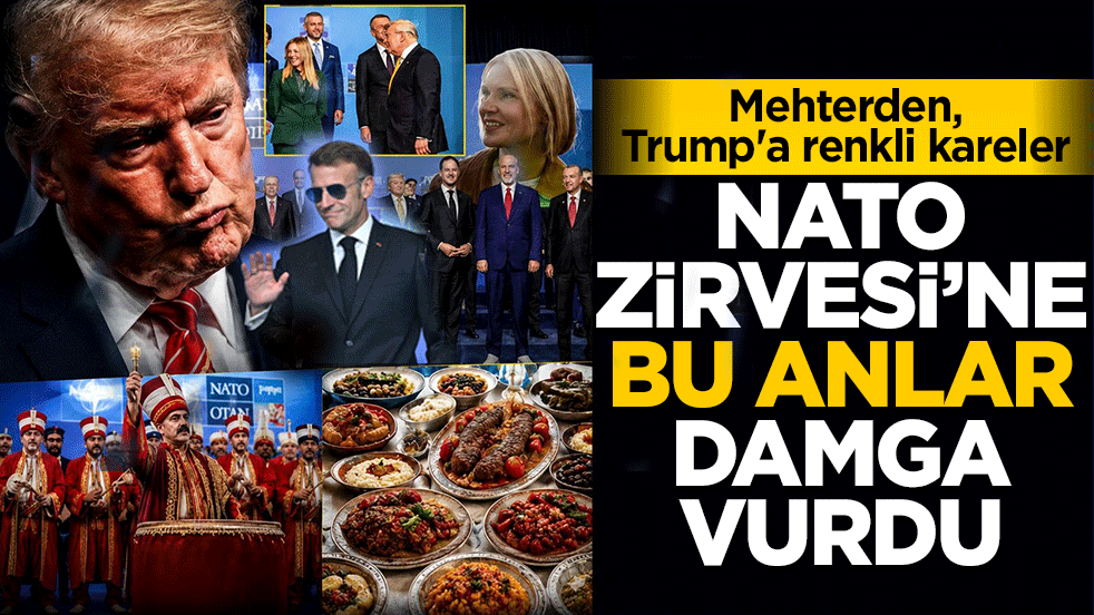 NATO Zirvesi'ne bu anlar damga vurdu! Mehterden Trump'a renkli kareler