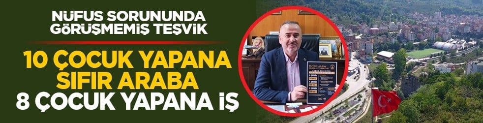 Nüfus sorununda görüşmemiş teşvik: 10 çocuk yapana sıfır araba 8 çocuk yapana iş