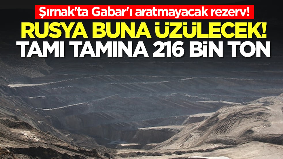 Şırnak'ta Gabar'ı aratmayacak rezerv! Rusya buna üzülecek: Tamı tamına 216 bin ton